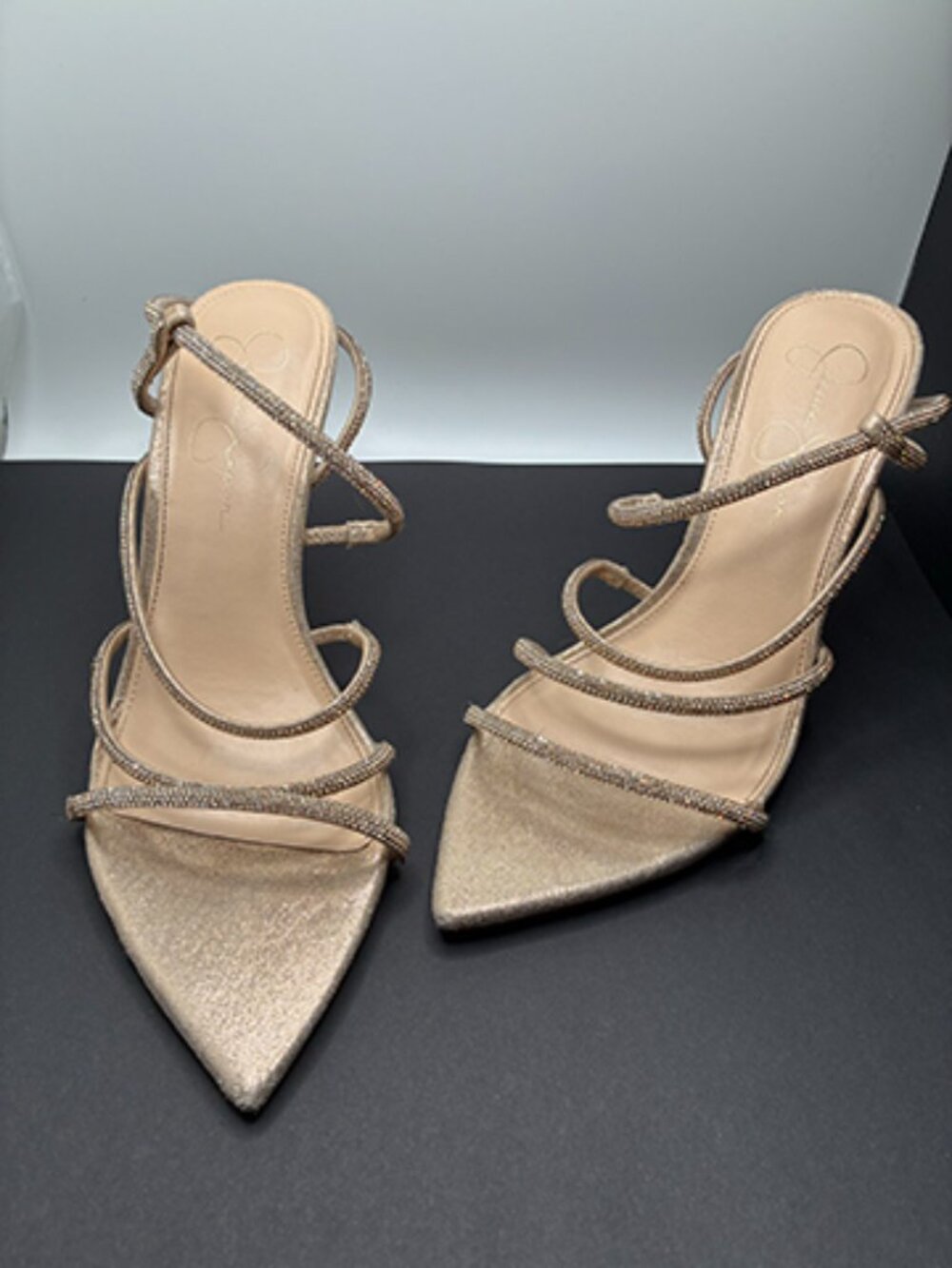 Jessica Simpson gold sandals, size 7.5